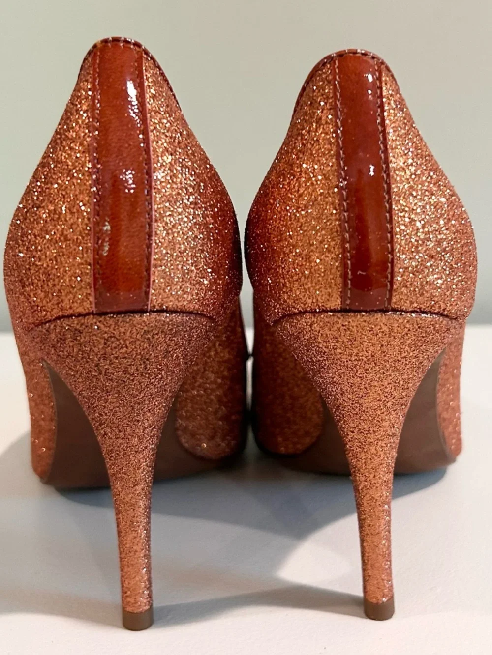J.Crew Rose Gold Glitter Pumps Heels Size 6 Wedding Party Shoes